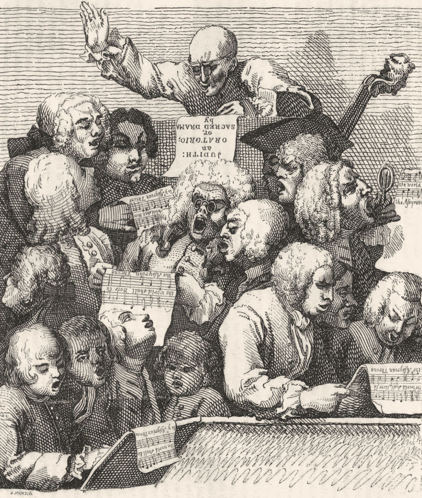 MUSIC. The Oratorio 1845 old antique vintage print picture